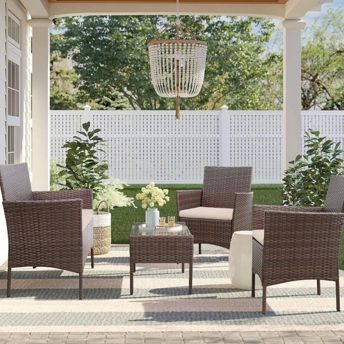 4pcs rattan outdoor garden - rattan,