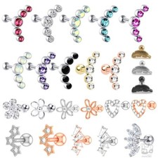 1/2pcs Flower Crown Ear Helix Stud Tragus Earring Stud Conch Piercing Jewelry