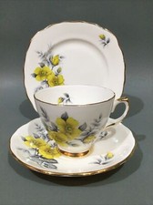 Crown Regent Bone China Tea Cup, Saucer & Plate Trio