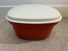 Vintage 70's Tupperware Burnt orange microwave rice cooker veg steamer keeper