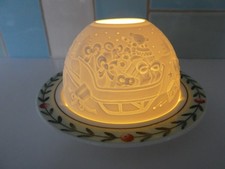 Villeroy & Boch Germany French Garden Christmas Lithophane Candle Votive - Rare