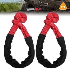 2PC 17,000KG 38000lbs Soft Shackle Road Recovery Tow Rope Breaking Strength Kit