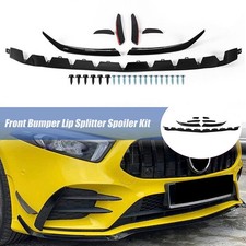 UK FOR BENZ A-CLASS W177 A35 A180 A200 FRONT BUMPER SPLITTER AERO KIT 2018-2025