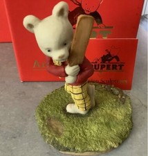 VINTAGE ARDEN SCULPTURES FIGURINE - RUPERT BEAR SERIES 40th Anniversary Cricket