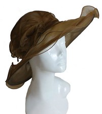 Large Hat Fascinator Weddings Ladies Day Race Royal Ascot Hatinator Brim Organza