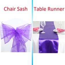 Time to Sparkle 10-100 Organza Sashes Chair Bow 1 5 10 Satin Table Runners Decor