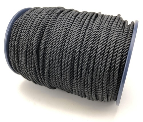 6mm black strand - strand, polyester