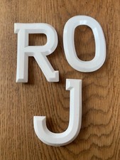 White number plate plastic Letter Number CLASSIC & VINTAGE. J R O 0 Available