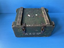 Vintage green wooden ammo - , box