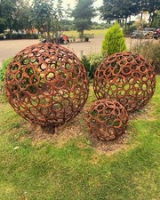 Horseshoe Sphere Garden sculpture Outdoor Art (large only )