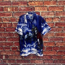 Rare Karl Kani X The Simpsons Men's Graphic Dice Print Shirt Blue White 