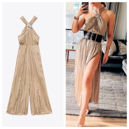 Bnwt zara stone satin effect - stone,