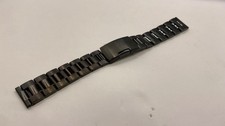 20mm black Stainless Steel Metal Oyster Watch Band Strap Bracelet