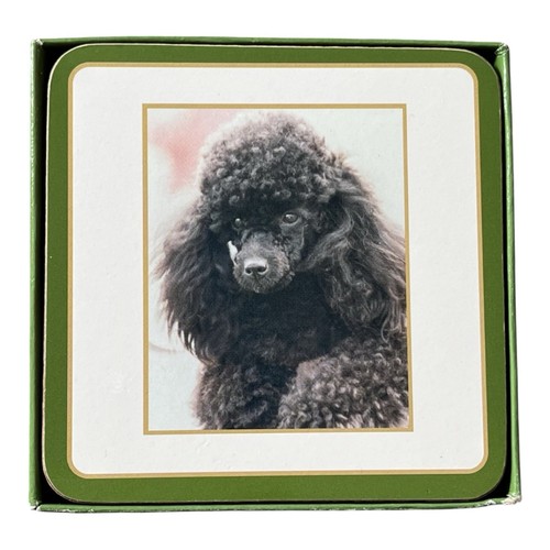 Coasters mats black poodle - black, dog