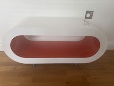 ? Zespoke Custom Orbit Large TV Stand  – White & Orange Gloss Finish