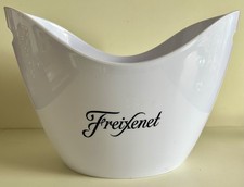 Freixenet Champagne Hard Plastic White Handled Ice Bucket Cooler Home Bar GC