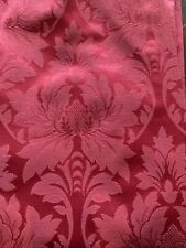 Quality Pair red damask lined curtains  jacquard red 250cm drop Pelmet
