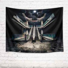 Spacious House Dark Night 3D Wall Hang Cloth Tapestry Fabric Decorations Decor
