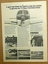 1971 Aircraft Advert PIPER CHEROKEE ARROW SINGLE ENGINE RETRACTABLE AVIATION 