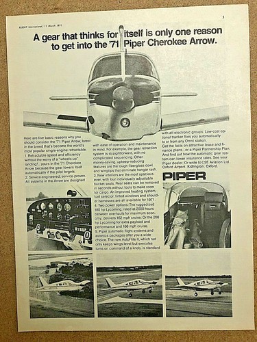 1971 aircraft advert piper - aircraft,