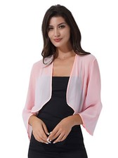 Womens Chiffon Solid Bolero