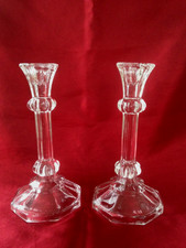 PAIR OF VINTAGE CLEAR GLASS
