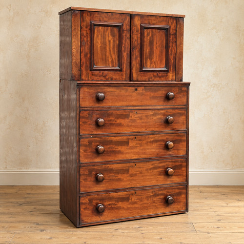 Mahogany linen press - mahogany,