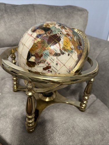 Marble world gemstone globe - marble,