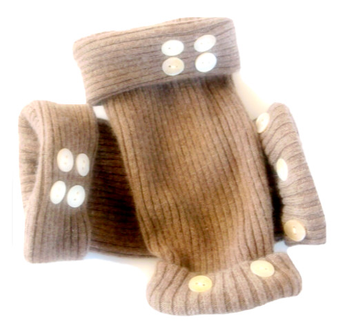 Fingerless gloves brown - fingerless,