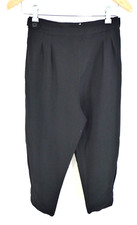 Janice Wainwright Black Trousers Vintage Crop Pocket Designer Casual Size UK 8