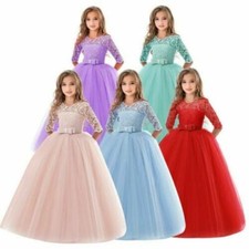 Flower Girl Princess Dresses Wedding Kid Maxi Party Gown Dress Bridesmaid Formal