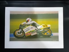 Rob McElnea, Suzuki RG500, Print by S Craner