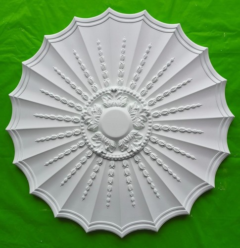 Plaster ceiling rose scalloped - plaster,