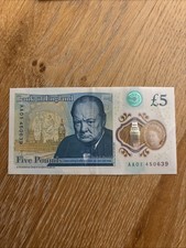 AA01 £5 Polymer Five Pound Note