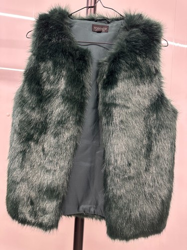 Topshop womens green faux - green,