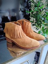 H By Hudson Tan Suede Fringed