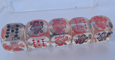 Vintage antique x 5 poker game dice in case