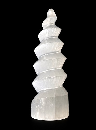 5cm selenite spiral tower - selenite,