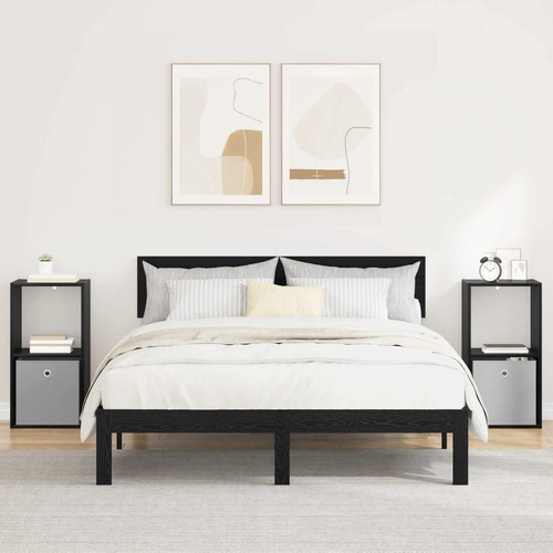 Walplus 2pcs black oak bedside - 2pcs,