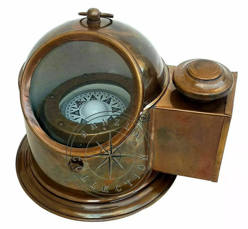 Antique brass marine binnacle - brass,