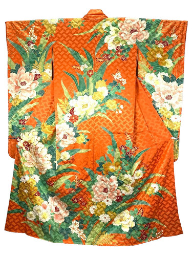 Vintage silk furisode kimono - vintage,