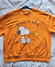 BNWOT Snoopy Peanuts Oversized Hoodie Sweatshirt Top Orange Autumn Medium