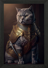 British Cat Knight Framed Wall
