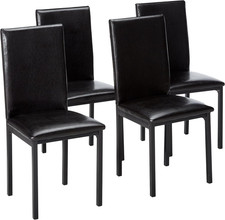 Stylish Set of 4 Black Faux