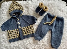 Handknit Baby Boy Newborn Set