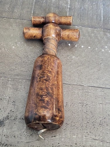 Vintage french corkscrew wood - french,