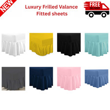Luxury Frilled Fitted Bed Valance Sheet Deep Fit Bed Sheet Soft Fabric All Sizes