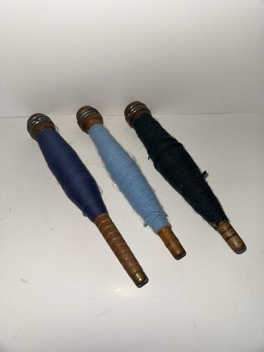 Antique wooden textile bobbins - wooden,