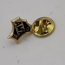 VTG Harley Davidson Motorcycle Riders Button Pin AMA 9 Year Member Club Badge
