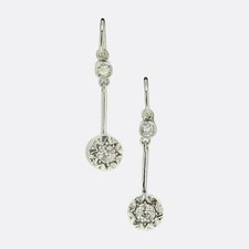 Vintage Old Cut Diamond Drop Earrings